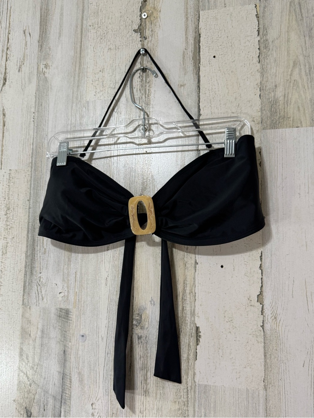 Vintage Sand N Sun Black Bandeau Halter Bikini Top Buckle